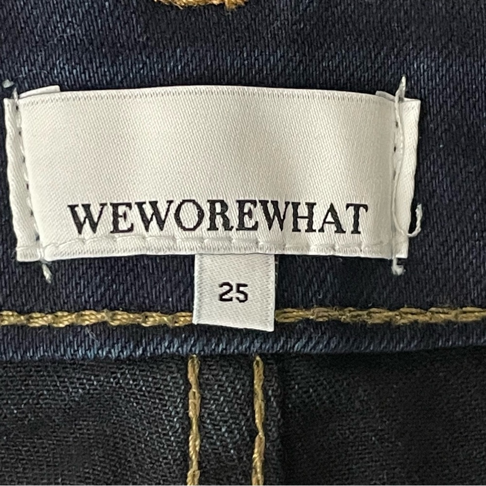 WE WORE WHAT NWT THE DANIELLE JEAN HIGH RISE VINTAGE STRAIGHT LEG DARK WASH 25 - Picture 8 of 10
